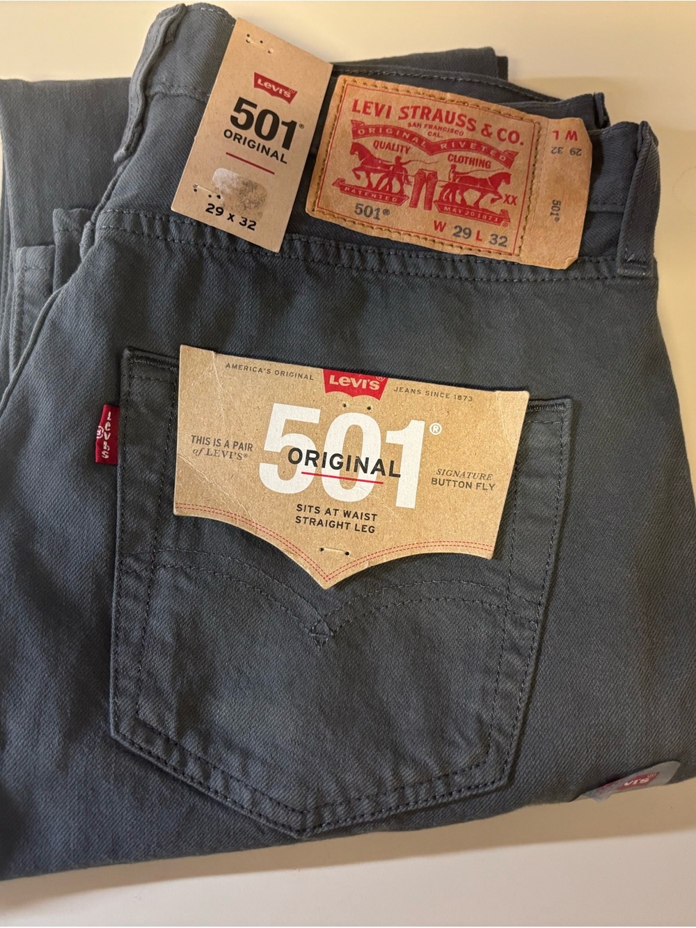 Levi's 501 Original Men's Straight Jeans - Charcoal